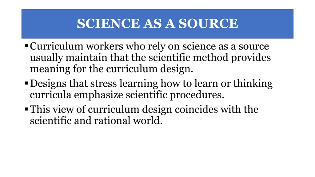 science as a source