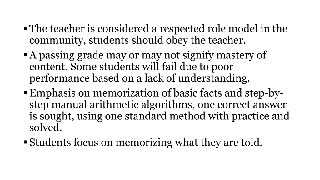 the teacher is considered a respected role model