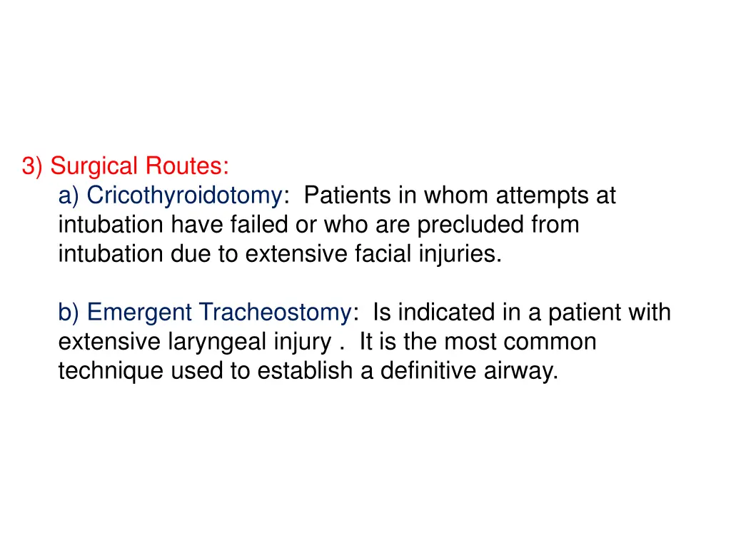 3 surgical routes a cricothyroidotomy patients