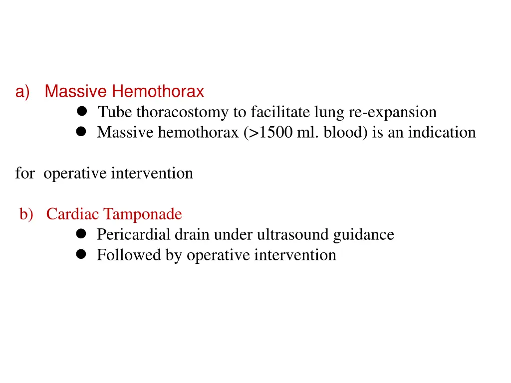 a massive hemothorax tube thoracostomy