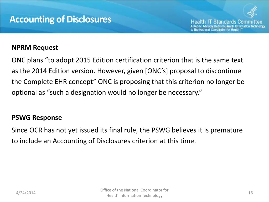 accounting of disclosures