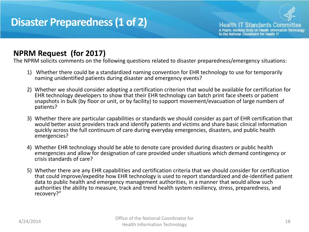 disaster preparedness 1 of 2