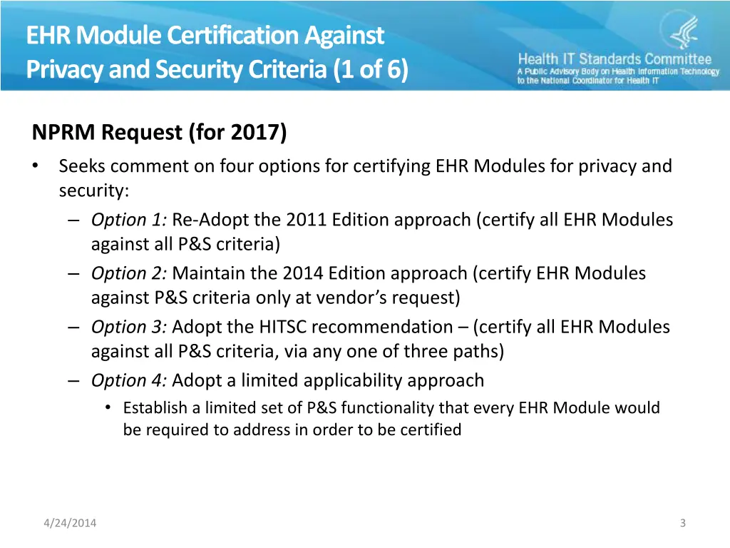 ehr module certification against privacy