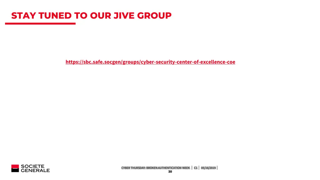 stay tuned to our jive group