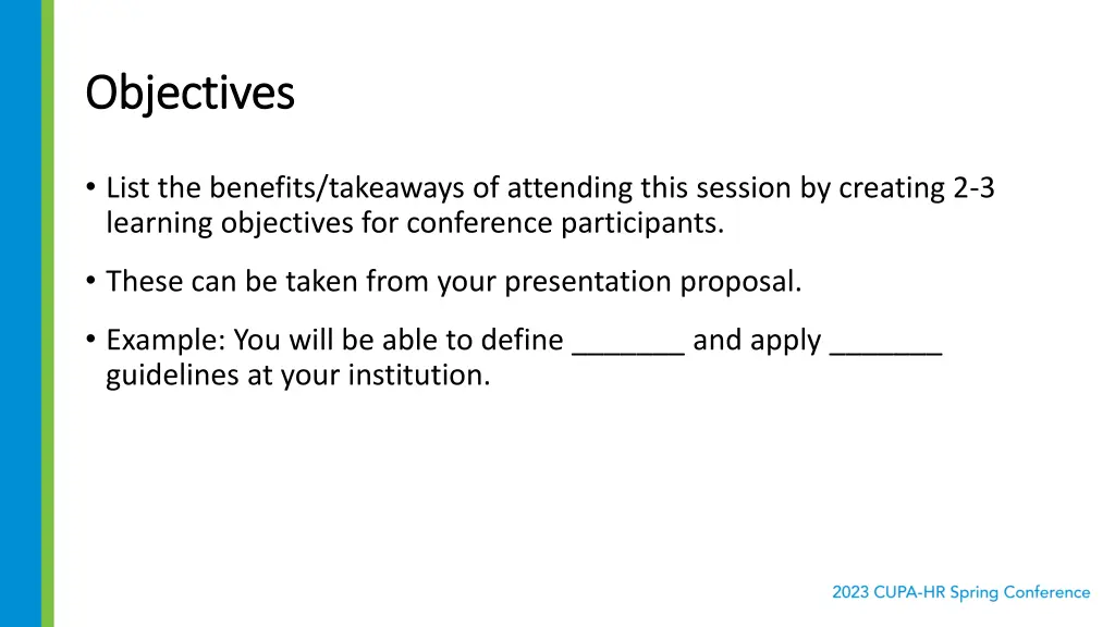 objectives objectives