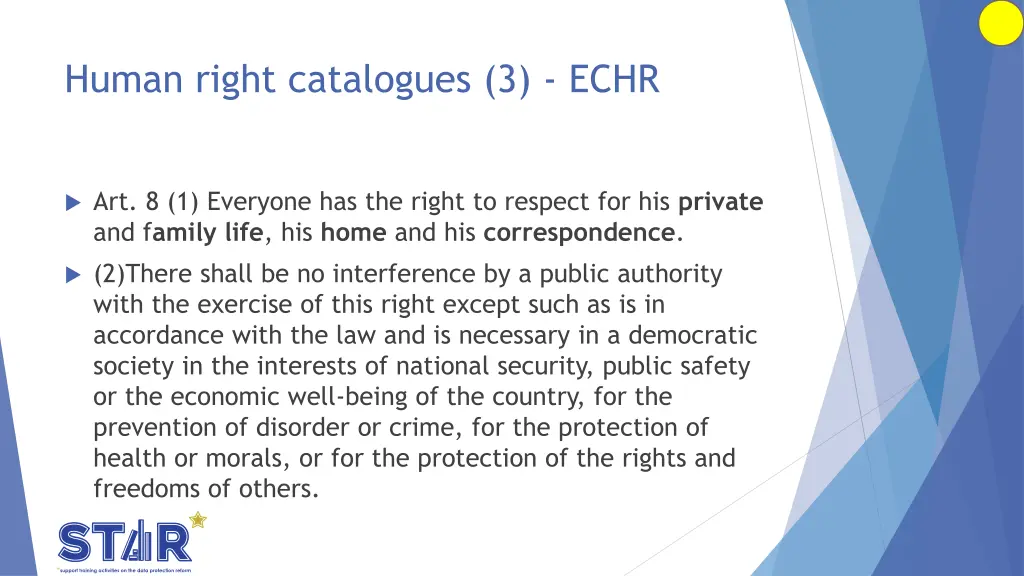 human right catalogues 3 echr