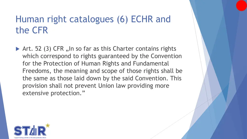 human right catalogues 6 echr and the cfr