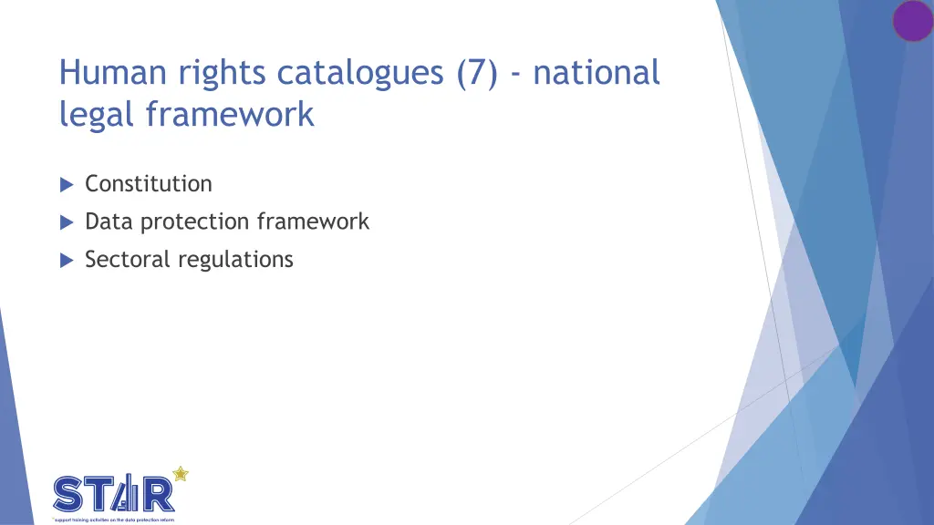 human rights catalogues 7 national legal framework