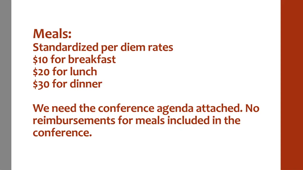 meals standardized per diem rates