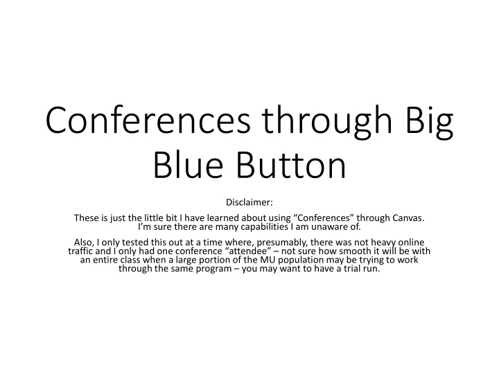 conferences through big blue button