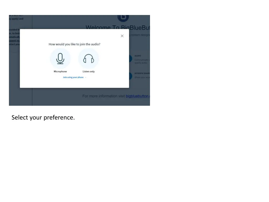 select your preference