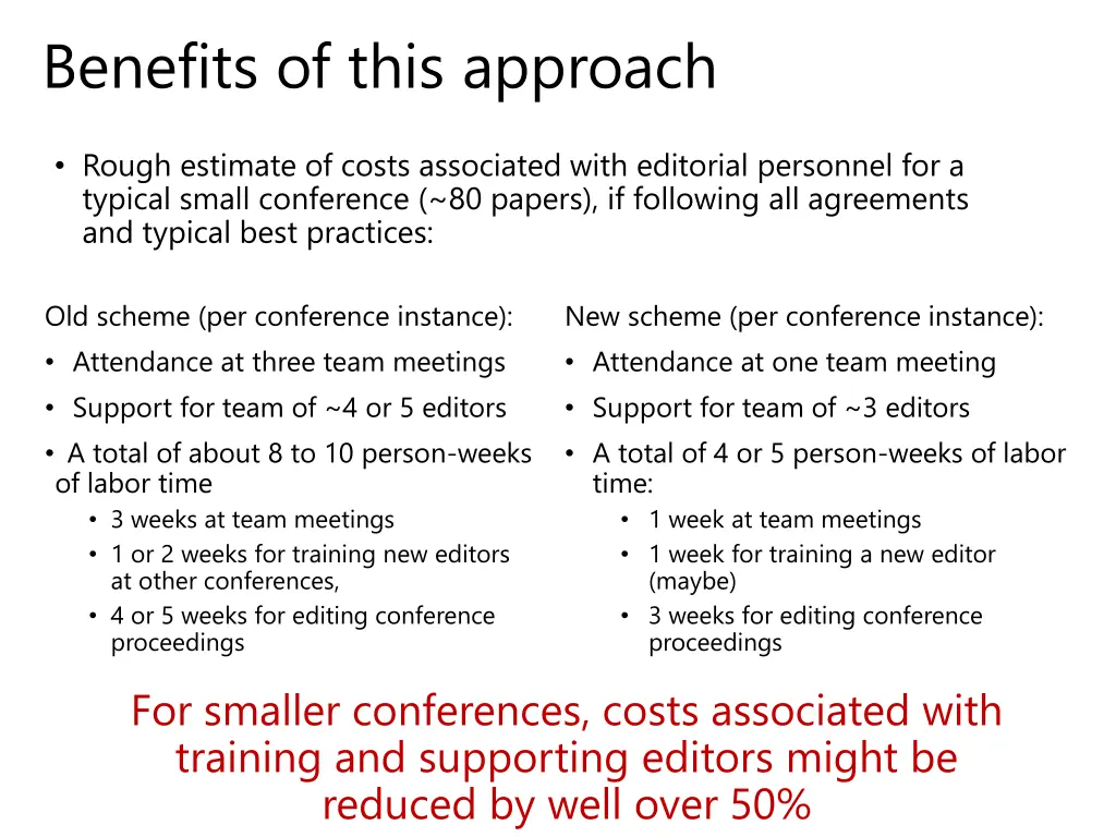 benefits of this approach 1