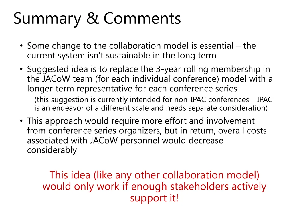 summary comments