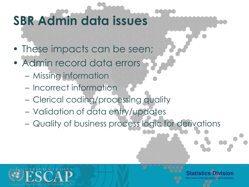 sbr admin data issues 2