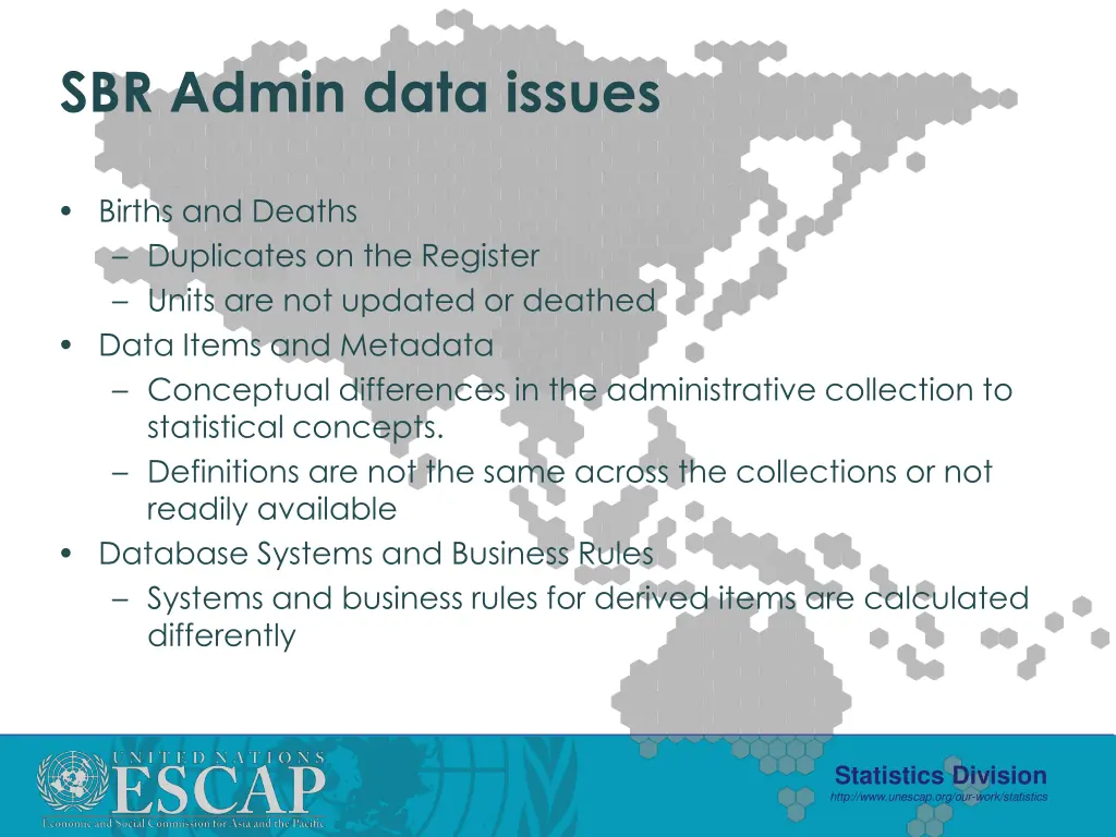 sbr admin data issues