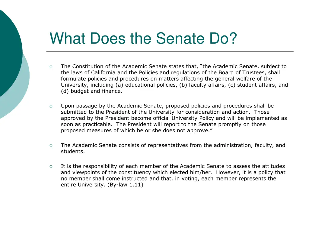 what does the senate do