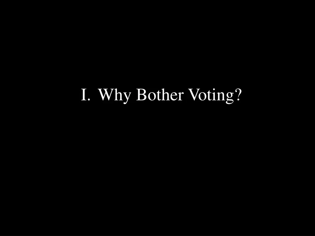 i why bother voting