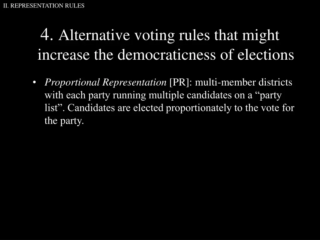 ii representation rules 4
