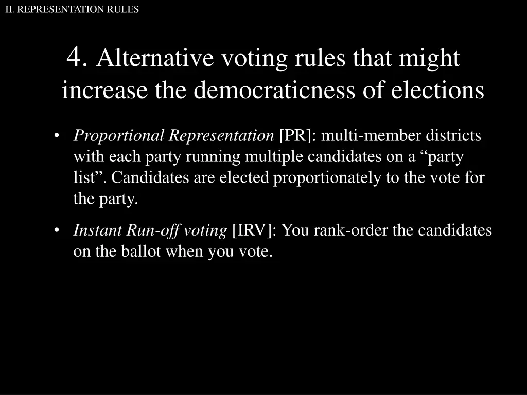 ii representation rules 5
