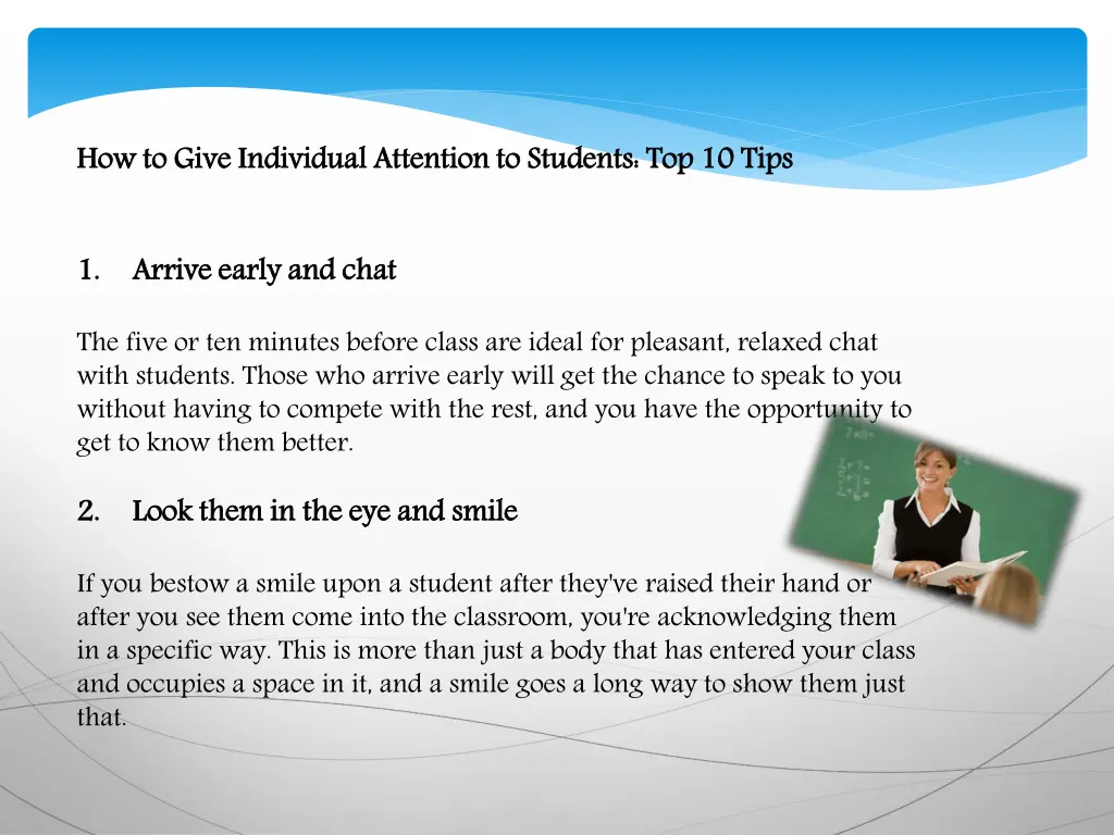 how to give individual attention to students