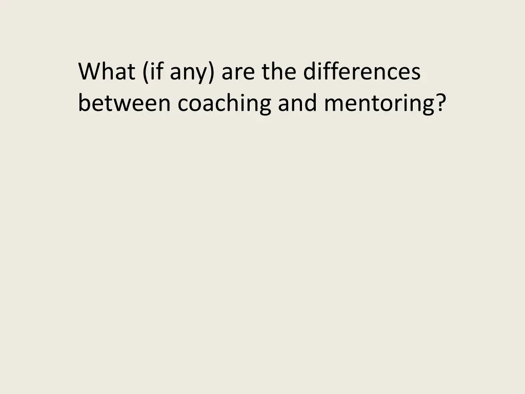 what if any are the differences between coaching