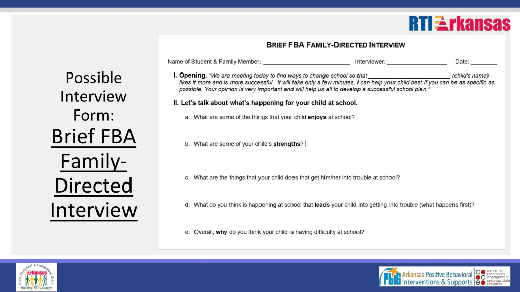 possible interview form brief fba family directed