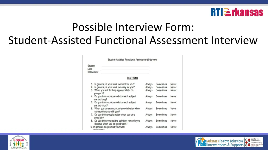 possible interview form