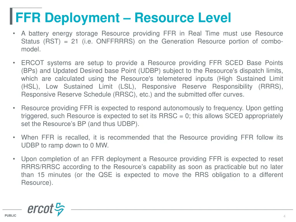 ffr deployment resource level