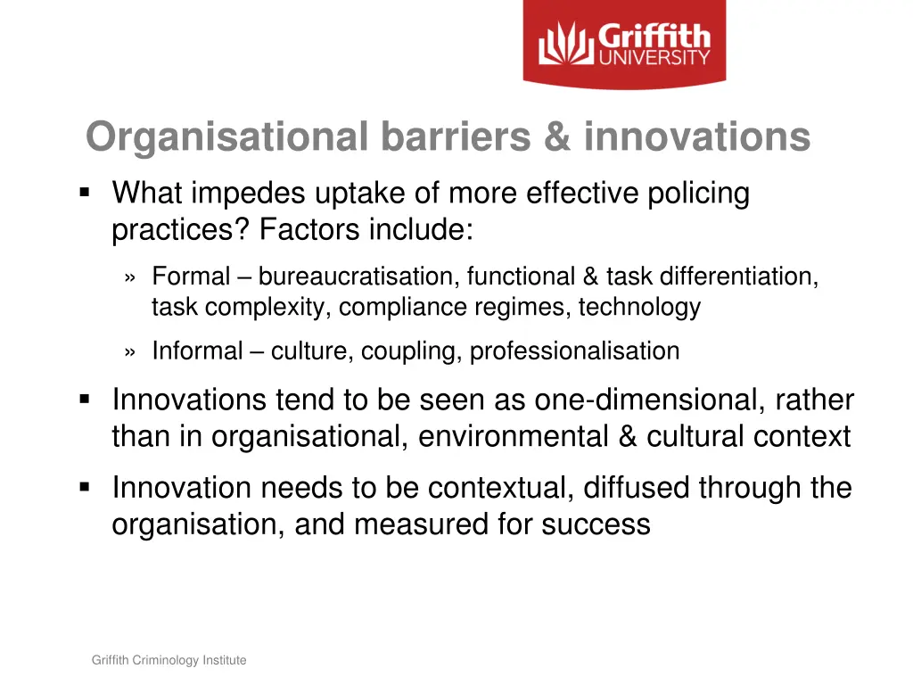 organisational barriers innovations what impedes