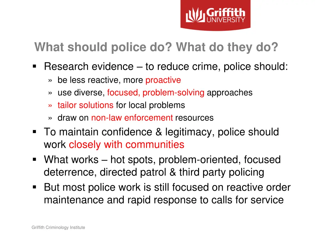 what should police do what do they do