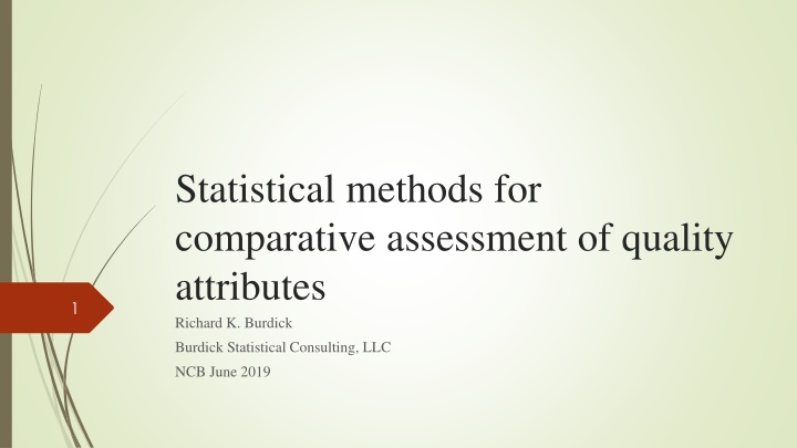 statistical methods for comparative assessment