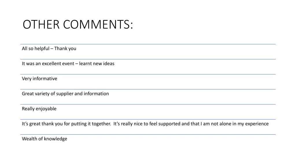 other comments
