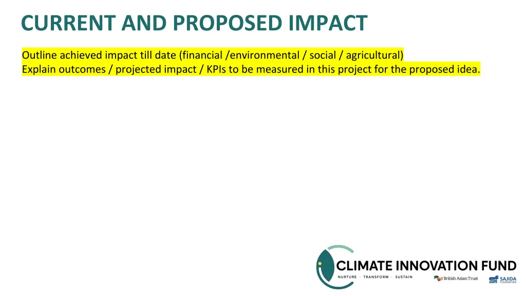current and proposed impact