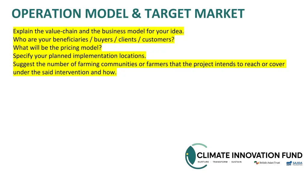 operation model target market