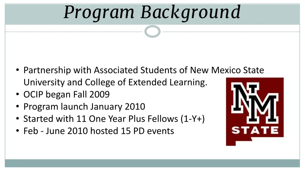 program background