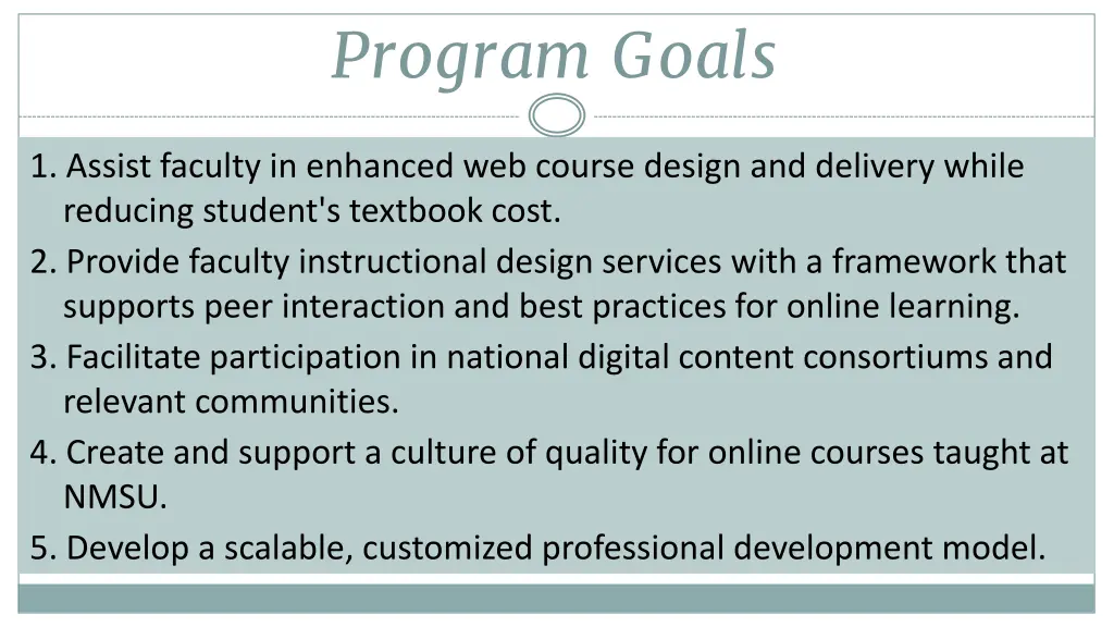 program goals