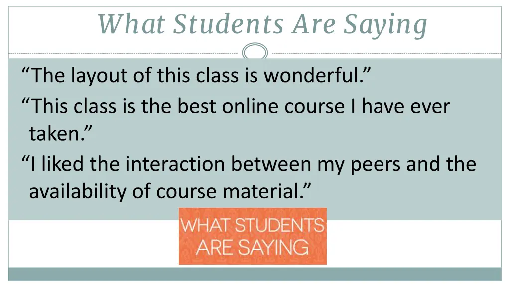 what students are saying