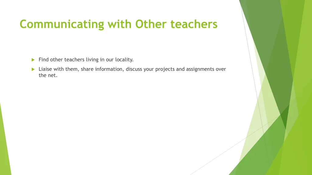 communicating with other teachers