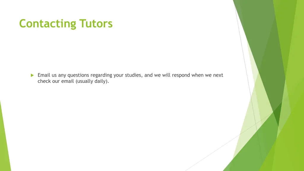 contacting tutors