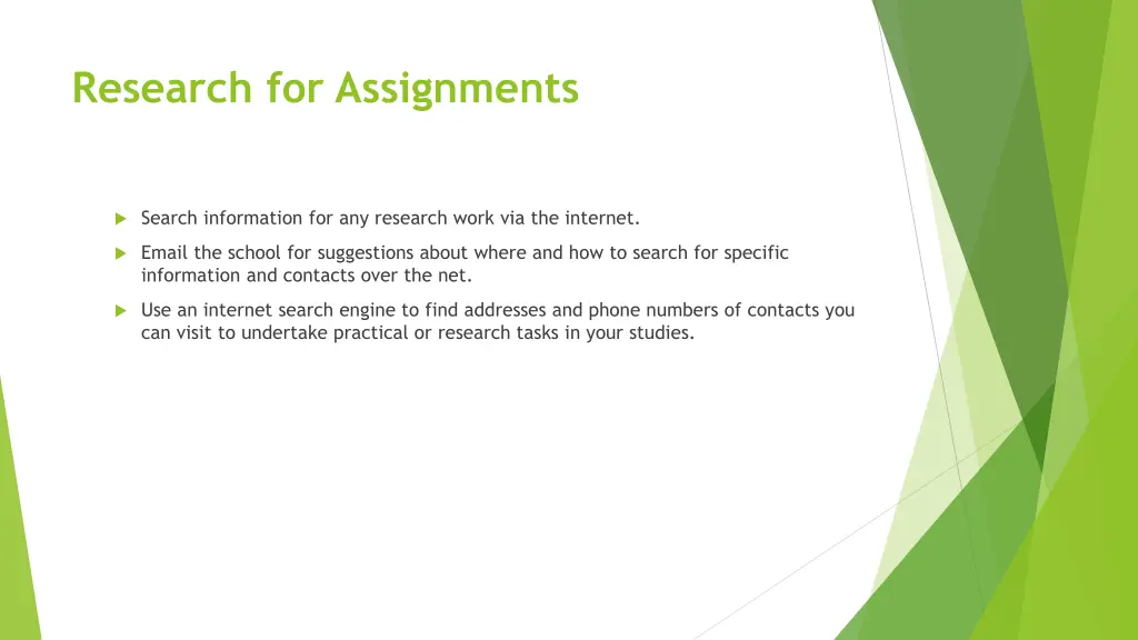 research for assignments