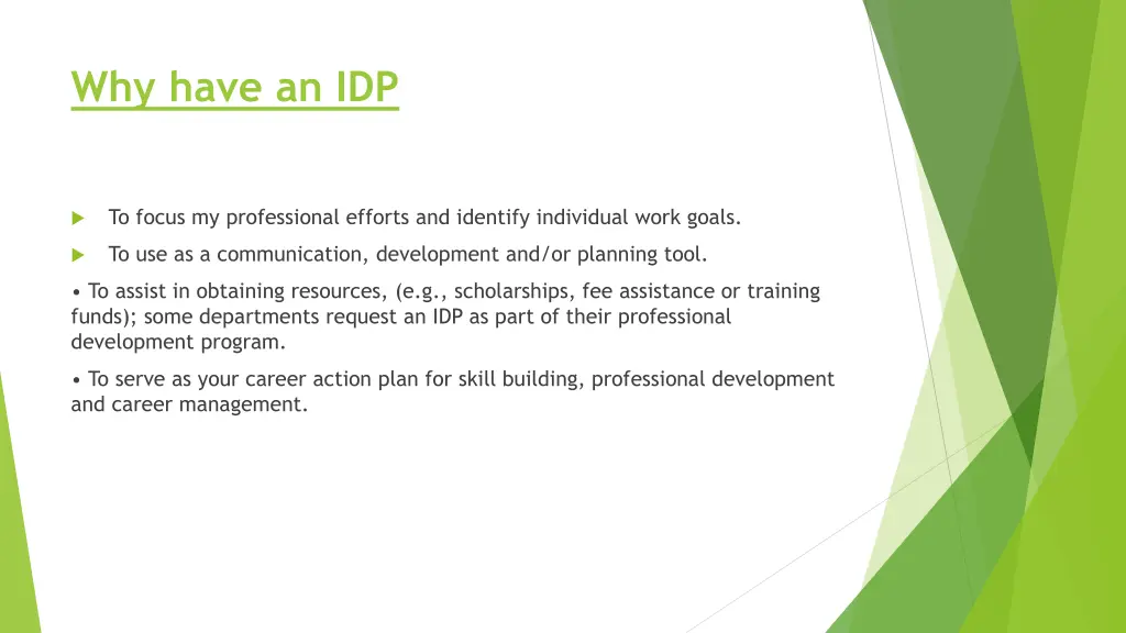 why have an idp