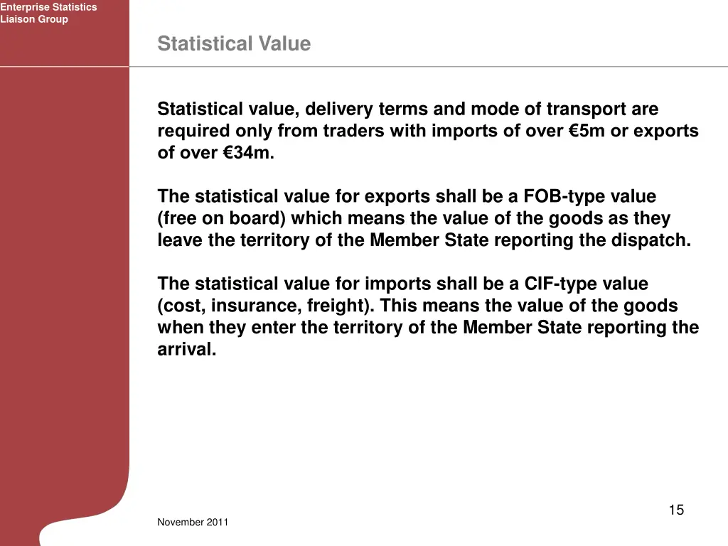 enterprise statistics liaison group 12