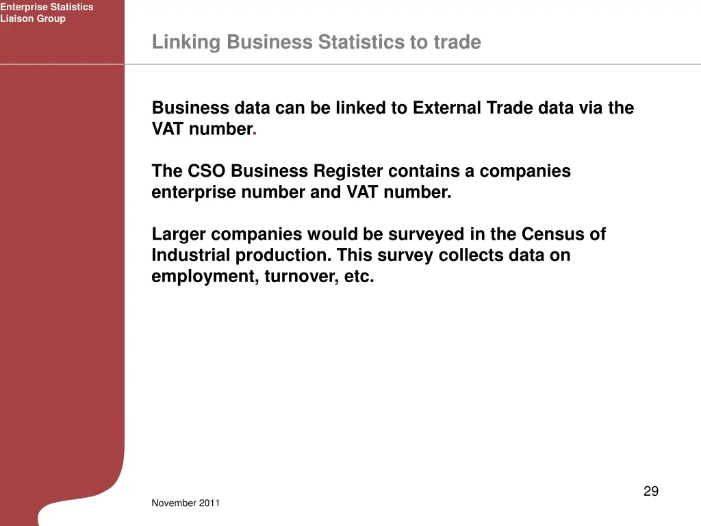 enterprise statistics liaison group 26