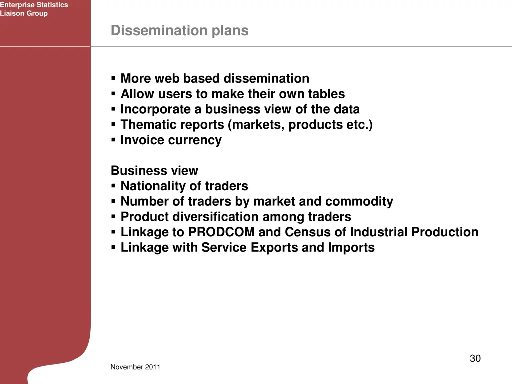 enterprise statistics liaison group 27