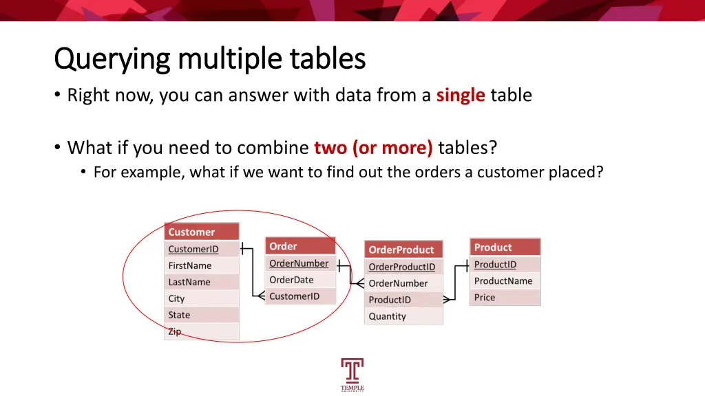querying multiple tables querying multiple tables