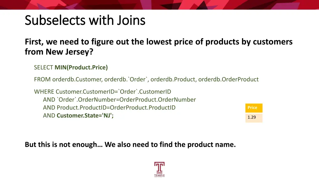 subselects subselects with joins 1