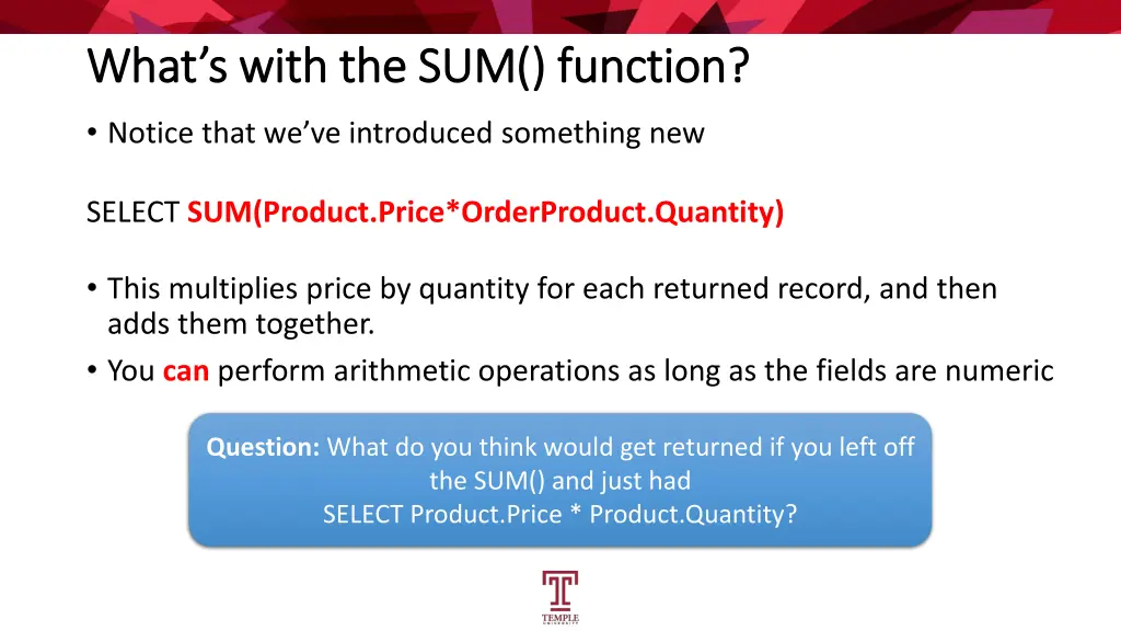 what s with the sum function what s with
