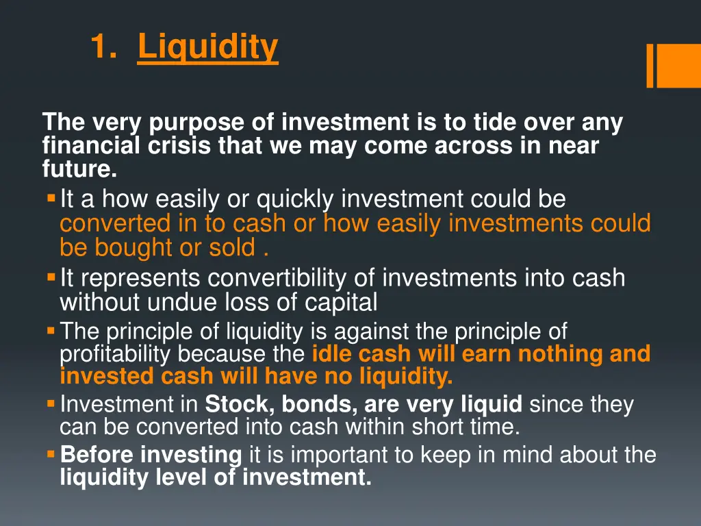1 liquidity