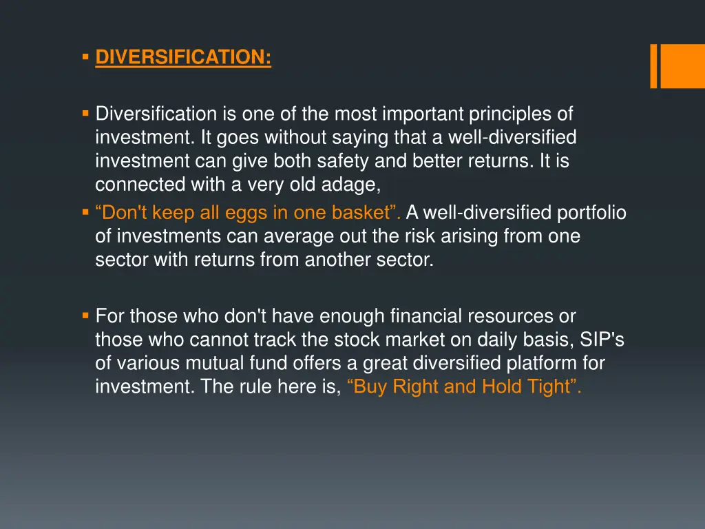 diversification