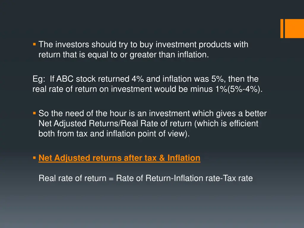 the investors should try to buy investment